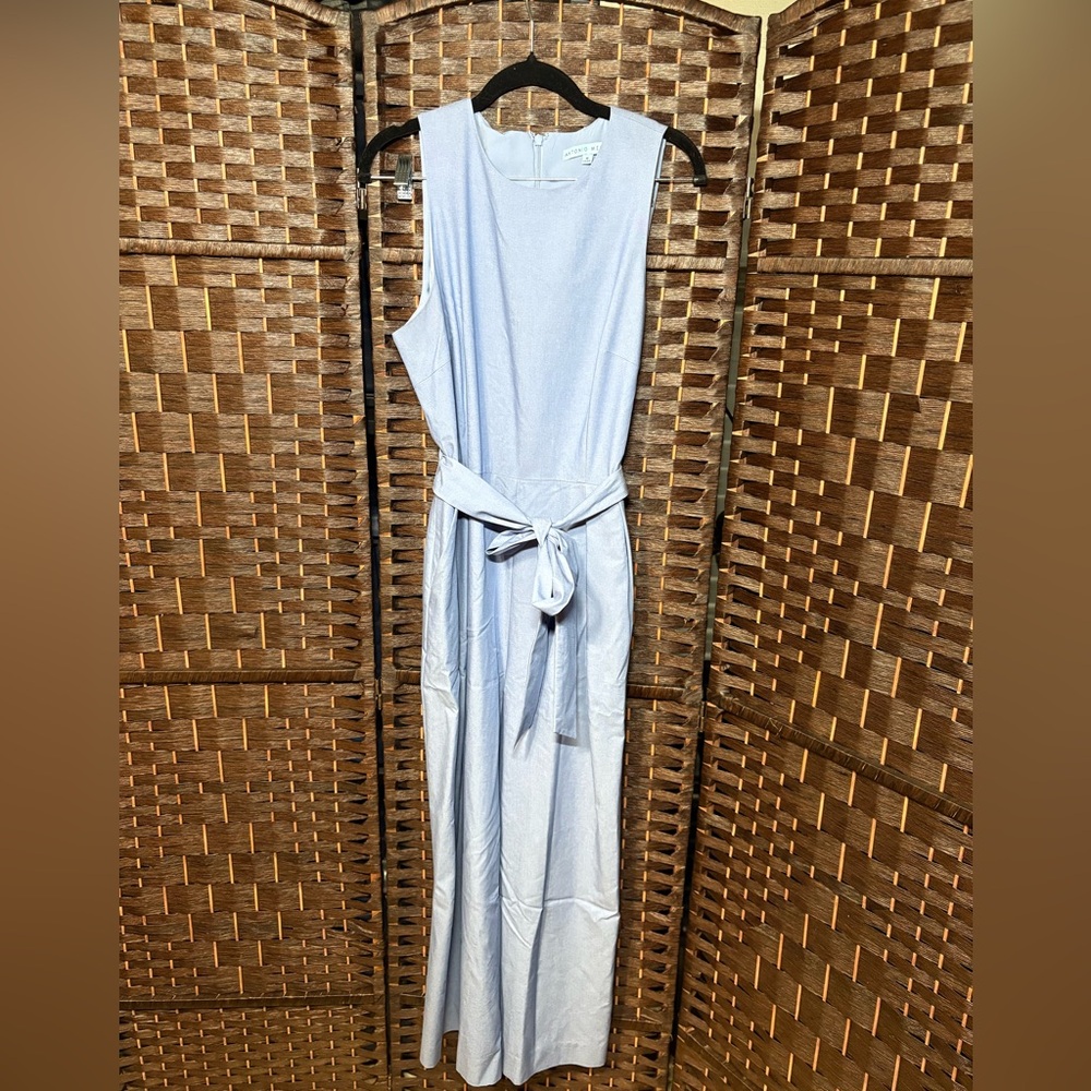Antonio Melani Light Blue Belted Sleeveless Jumpsuit Size 8